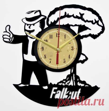 Фаллаут Иконка приложения Часы из Пластинки: купить настенные часы из винила Fallout Shelter в магазине Toyszone.ru