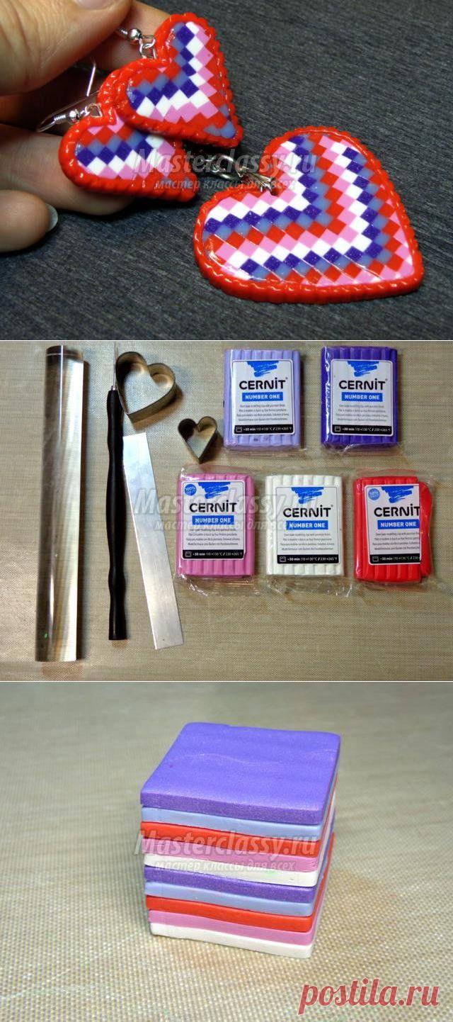 Комплект из полимерной глины с сердцами в технике «Барджелло». Мастер-класс с пошаговыми фото