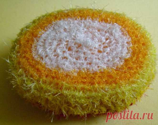 Вязание мочалок из сеток для овощей - крючком и спицами.