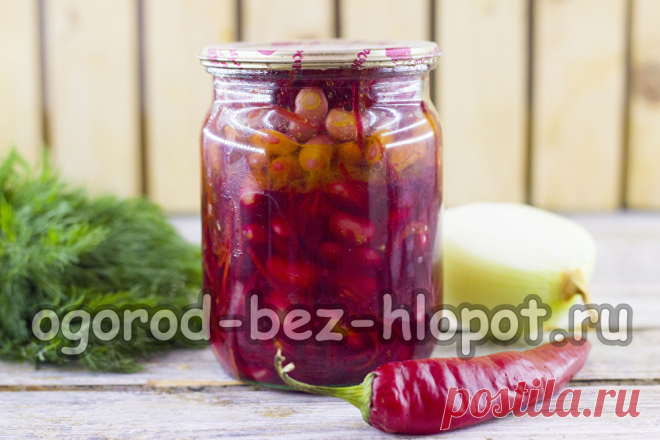 Салат из свеклы с фасолью на зиму, рецепт с фото очень вкусный