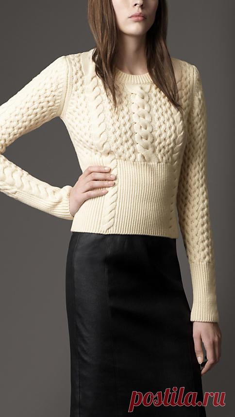Women’s Clothing Wool Cashmere Cable Knit Sweater Burberry