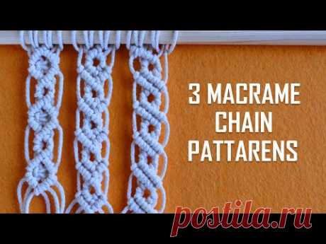 3 MACRAME CHAIN PATTERNS - YouTube