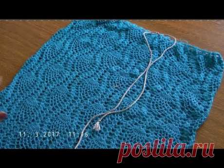 Лёгкая кружевная юбка узором ананас Крючком