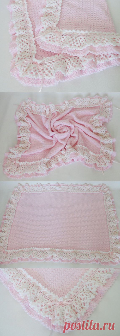 Crochet Baby Afghan Blanket Lacy Ruffles от KnitKnacksCreations