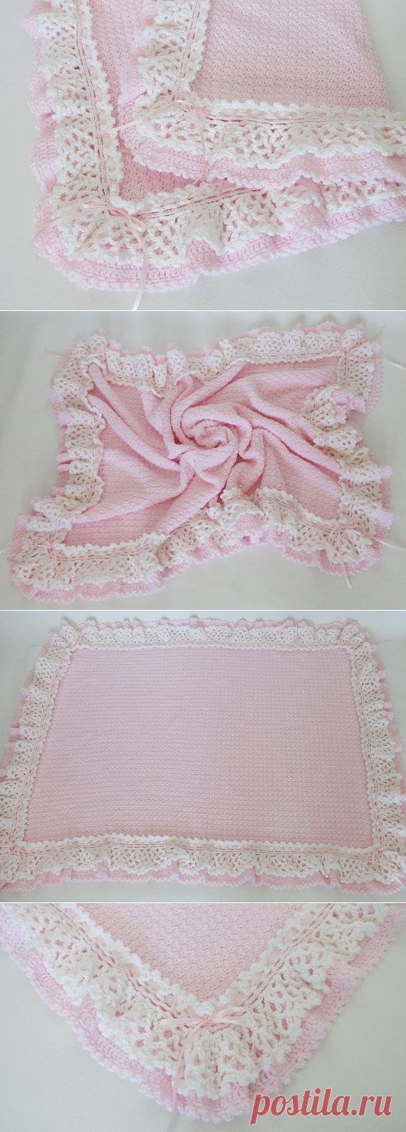 Crochet Baby Afghan Blanket Lacy Ruffles от KnitKnacksCreations
