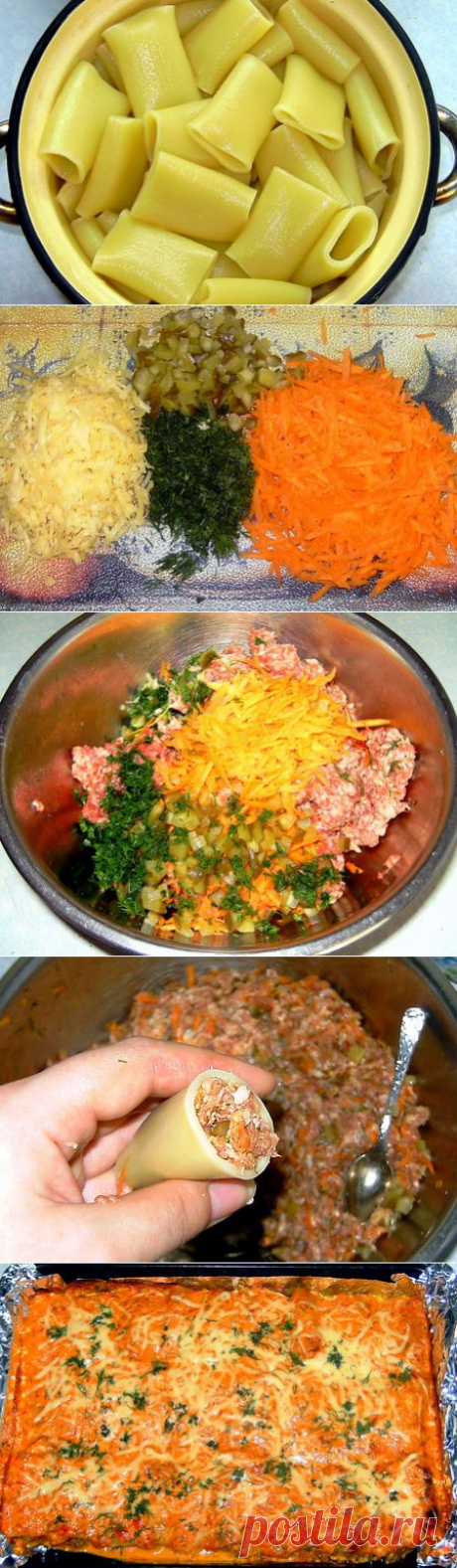 Фаршированные каннеллони, запеченные с сыром - Простые рецепты Овкусе.ру