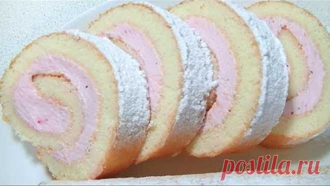 Брусничный РУЛЕТ к Чаю – очень нежный.