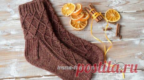 Ажурные носки «Корица» (вязание, схемы и фото) - Irena Handmade