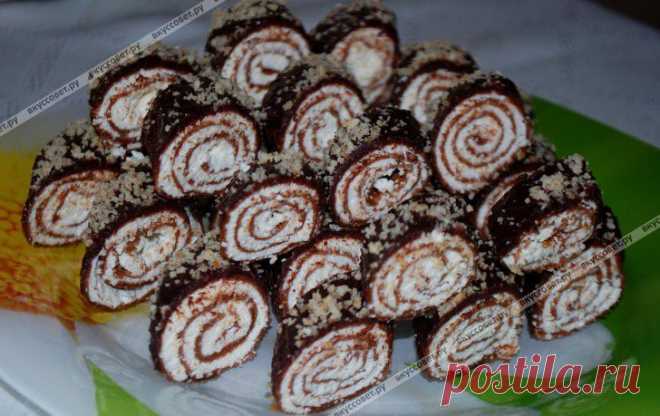 Шоколадные рулетики из блинов пошаговый рецепт с фото