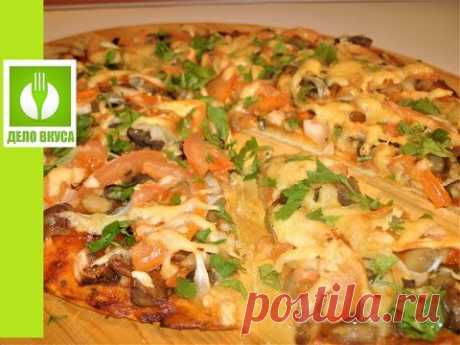 Рецепт Пиццы с курицей и грибами. Вкусная домашняя пицца / Pizza recipe with chicken and mushrooms