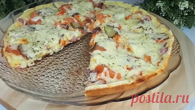 БЫСТРАЯ Пицца БЕЗ дрожжей и БЕЗ замеса теста.
