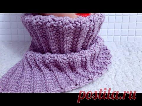 ШАРФ-Воротник крючком. Очень просто и тепло! МАстер класс