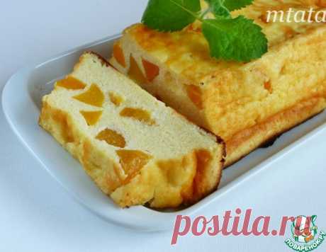 Творожная запеканка с персиками - кулинарный рецепт