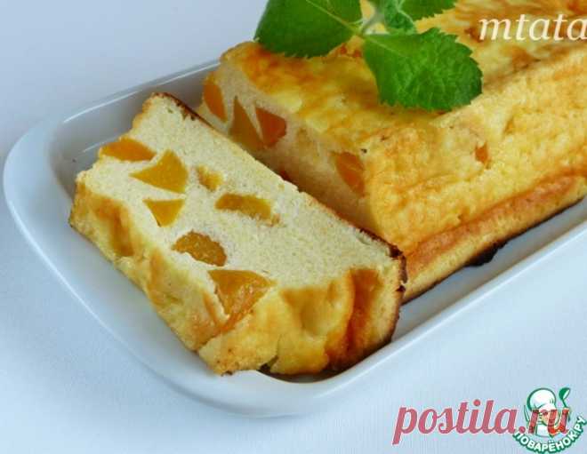 Творожная запеканка с персиками - кулинарный рецепт