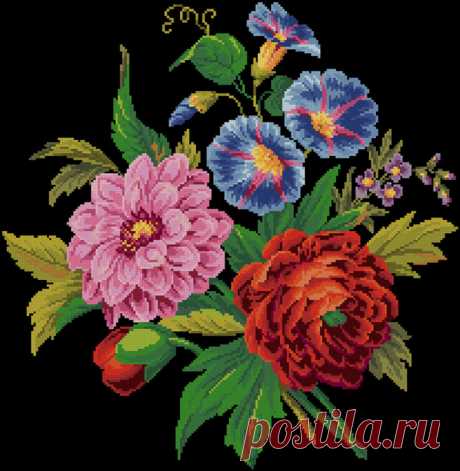 (6) Gallery.ru / Фото #1 - Букет из георгинов и вьюнков - Red-Willow