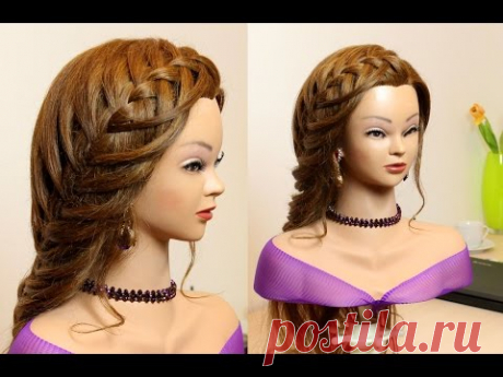 Lace waterfall braid. Mermaid hairstyle for long hair