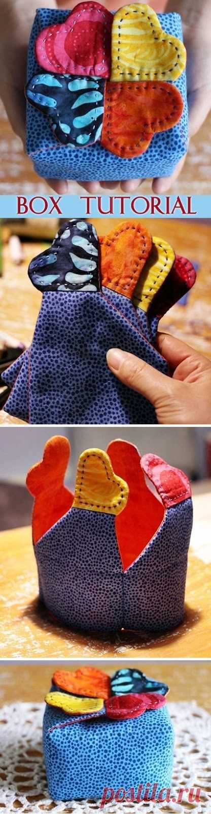 Gift box, Casket for storage of fabric. DIY tutorial in pictures. 
Подарочная коробочка, шкатулка http://www.handmadiya.com/2015/09/gift-box-tutorial.html