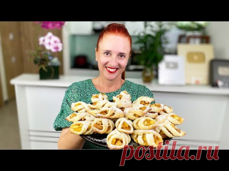 Нежное ПЕЧЕНЬЕ С ЯБЛОКАМИ Плетенки с начинкой выпечка с яблоками Люда Изи Кук apple stuffed cookies