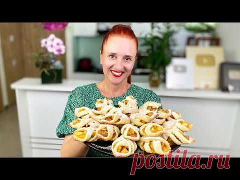 Нежное ПЕЧЕНЬЕ С ЯБЛОКАМИ Плетенки с начинкой выпечка с яблоками Люда Изи Кук apple stuffed cookies