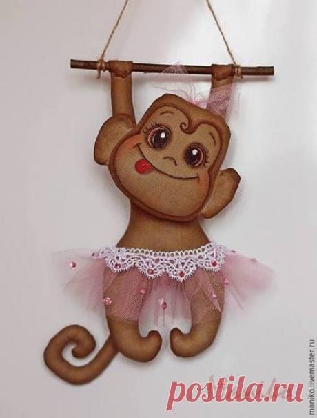 Купить Обезьянка Интерьерная игрушка - коричневый, обезьянка, мартышка, обезьяна, символ 2016 года