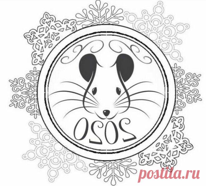 Трафареты крысы (мыши) на окно к Новому году 2020 для вырезания из бумаги | Семья и мама