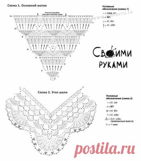 Красивые шали крючком