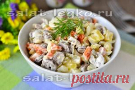 Салат с куриными сердечками «Импровизация» - рецепт с фото