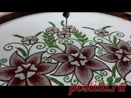 (233) embroidery cushion cover design very easy way to decorate your design - YouTube