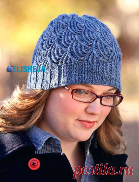 Женская шапка с чешуйками Everdeen Beanie by Tanis Gray. Бесплатное описание вязания спицами