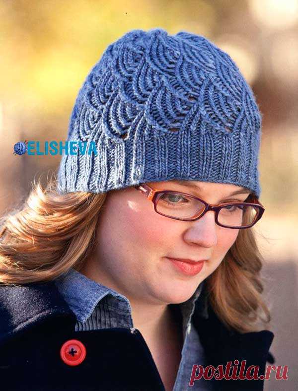 Женская шапка с чешуйками Everdeen Beanie by Tanis Gray. Бесплатное описание вязания спицами