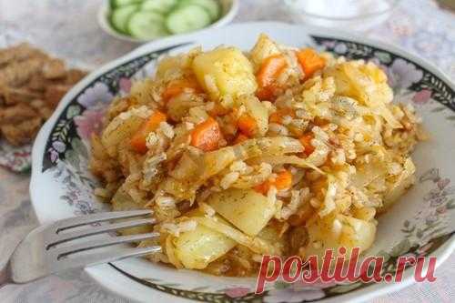 Капустняк тушеный с рисом и картошкой рецепт с фото пошагово - 1000.menu