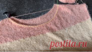 Формирования горловины и скоса плеча без отрыва нити | Мила Кудрявцева Все о вязании и рукоделии | Дзен