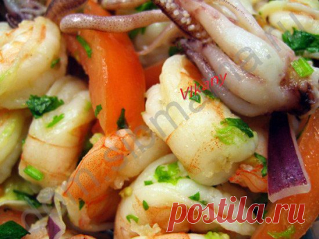 Салаты с морепродуктами (без майонеза). Подборка рецептов с форума - Салаты