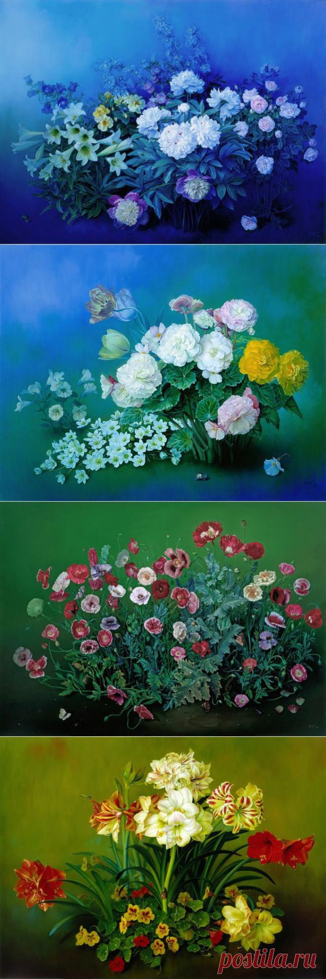 Прекрасные цветы художника Jose Escofet