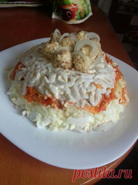 Салат - коктейль с кальмарами - Простые рецепты Овкусе.ру