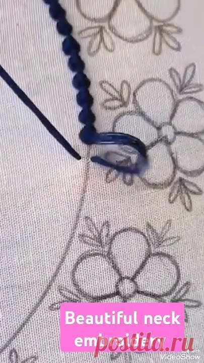 very beautiful neck embroidery tutorial for beginners #embroidery #embroidered