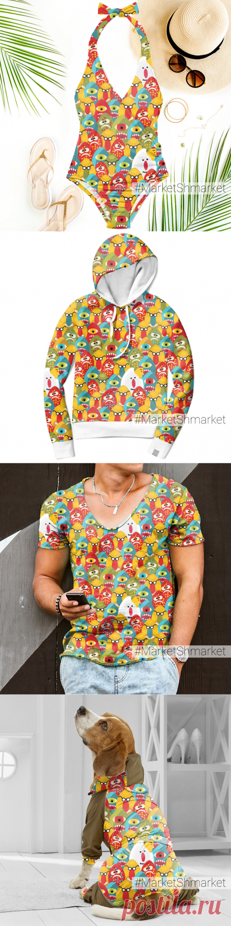 Ткань Монстрявая пасха - закажи на #MarketShmarket.com любая ткань с любым принтом