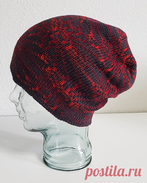 Двусторонняя жаккардовая шапка спицами