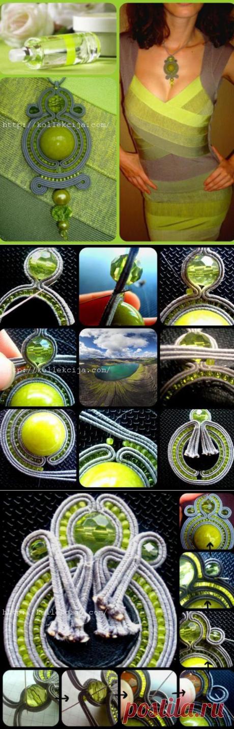 Кулон в технике сутажной вышивки - мастер-класс...