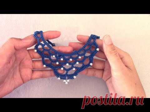 Красивое украшение с бусинами крючком