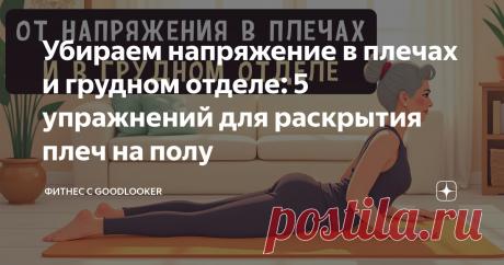 Убираем напряжение в плечах и грудном отделе: 5 упражнений для раскрытия плеч на полу Статья автора «Фитнес с GoodLooker» в Дзене ✍: Длительное сидячее положение за работой или гаджетами часто приводит к скованности и напряжению в плечах и грудном отделе позвоночника.