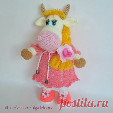 1000 схем амигуруми на русском: Коровка-красотка крючком