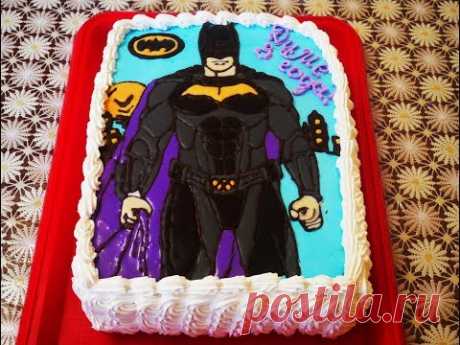 ТОРТ на день рождения Детский торт раскраска БЭТМЕН Как украсить торт Cake decorating Торты
