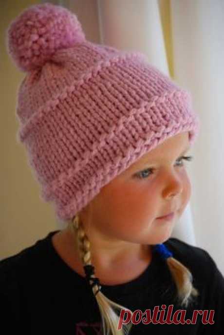 Girls Pale Pink Beanie Hand Knit Child's Hat Soft by AquaLumen, $29.00