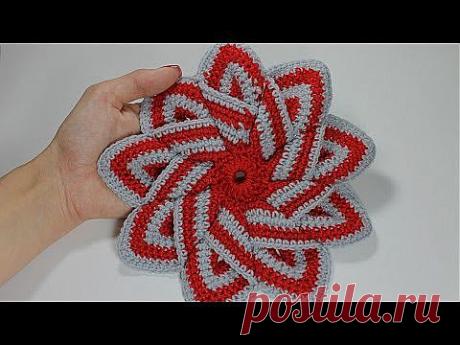 Уроки вязания крючком - подставка под горячее - YouTube
