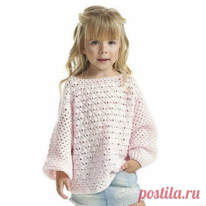 Джемпер для девочки крючком. Выкройка и схемы – Paradosik Handmade - вязание для начинающих и профессионалов