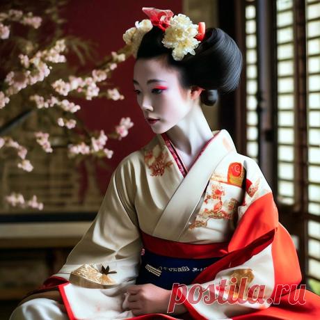 СРЕДНЕВЕКОВАЯ ГЕЙША в СВОЁМ ДОМЕ (нейросеть Шедеврум).