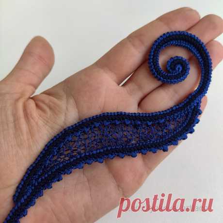 Большой листик-завиток. Композиция Deep blue. Часть 5. | V.Smolyakova Art Lace | Яндекс Дзен