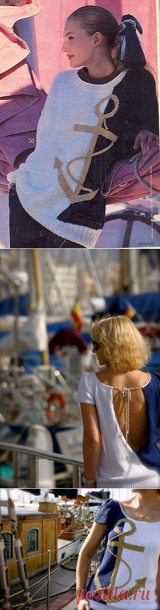 кофточка в морском стиле