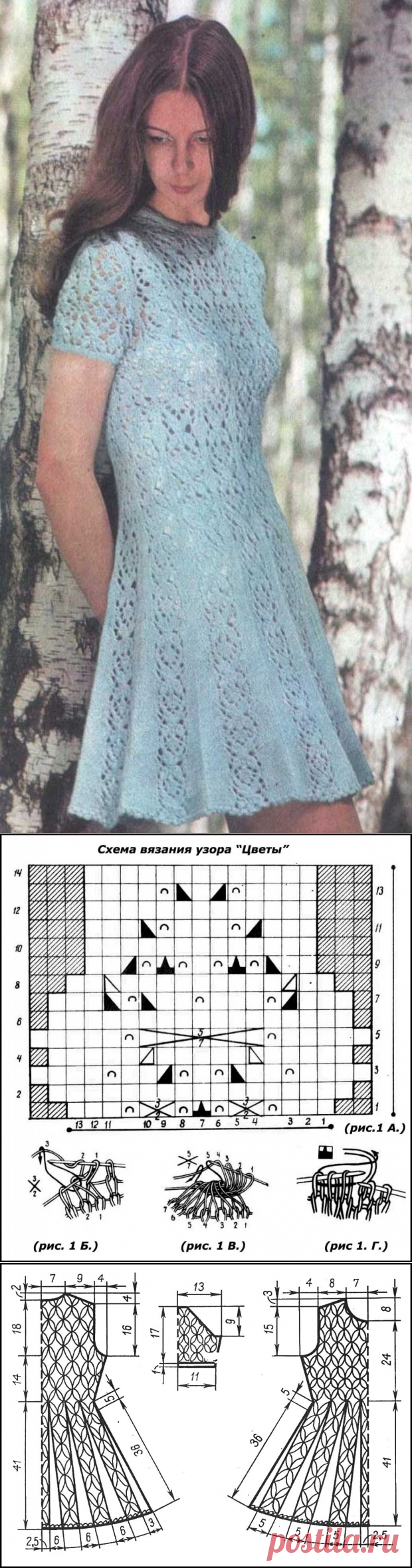 Голубое ажурное платье | Шкатулочка для рукодельниц